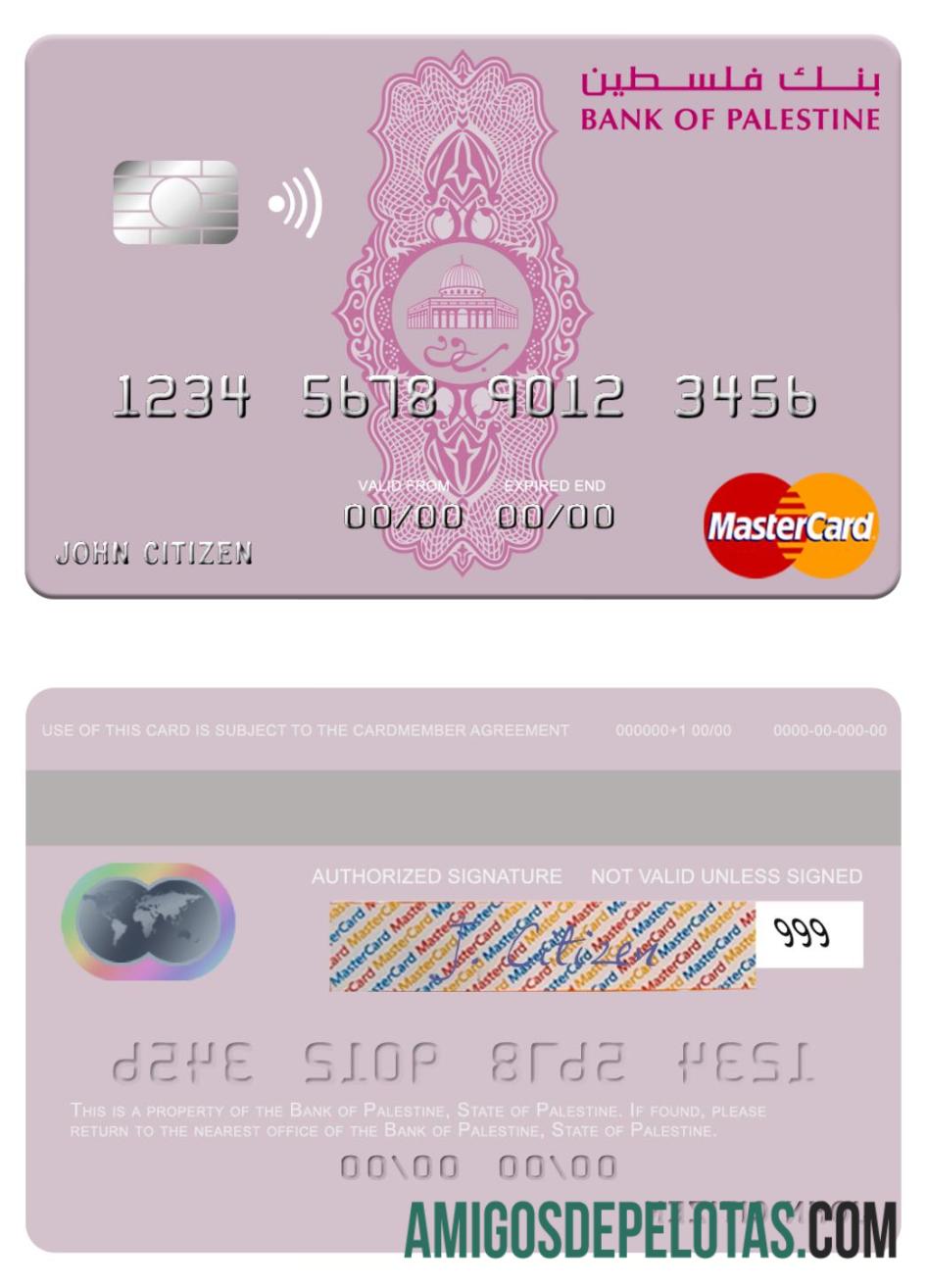 Palestine Bank Of Palestine Mastercard example